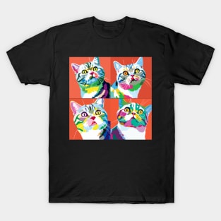 American Wirehair Pop Art - Cat Lover Gif T-Shirt